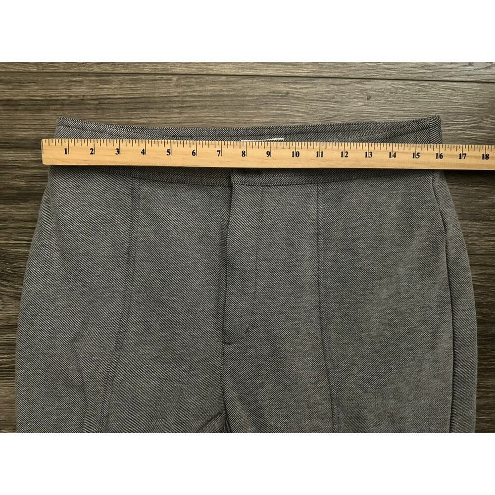 Maeve by Anthropologie Seamed Flare Pants Ankle Slit Womens 14 Gray Knit Tweed - Picture 4 of 7